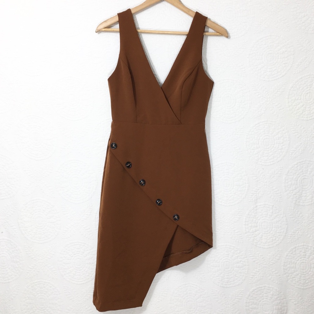 Essue Faux Wrap Asymmetrical Dress